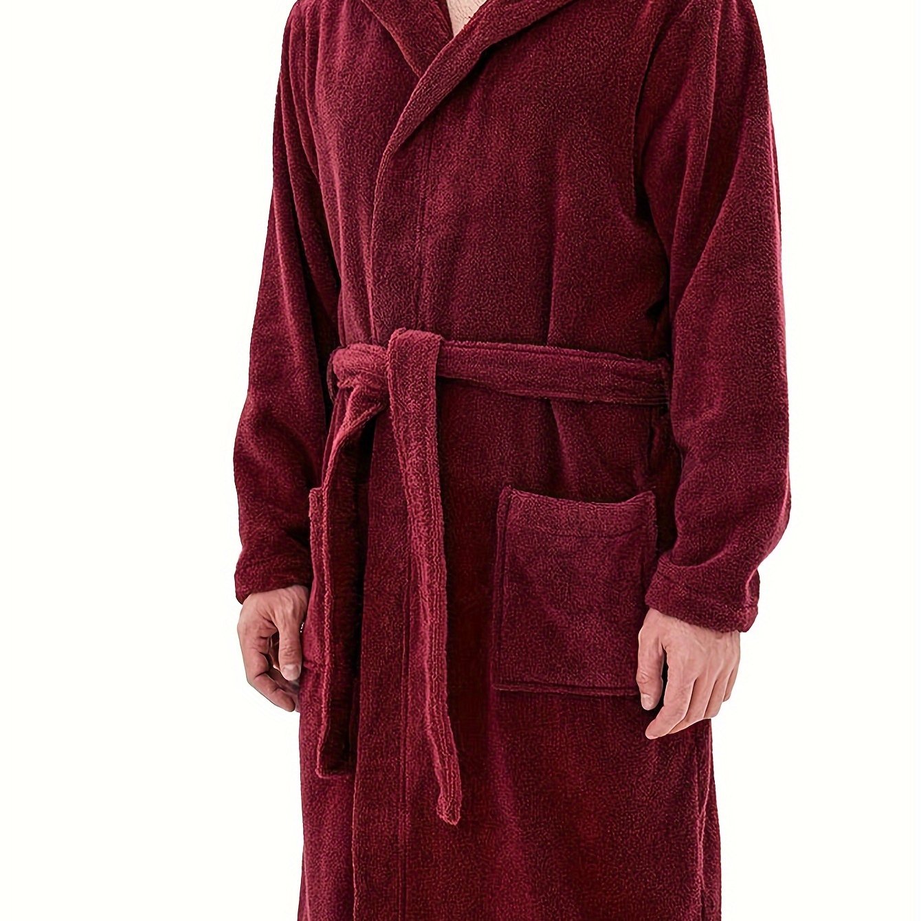 Mens Cozy Hooded Robe Trendy Warm  Comfy Lounge Wear