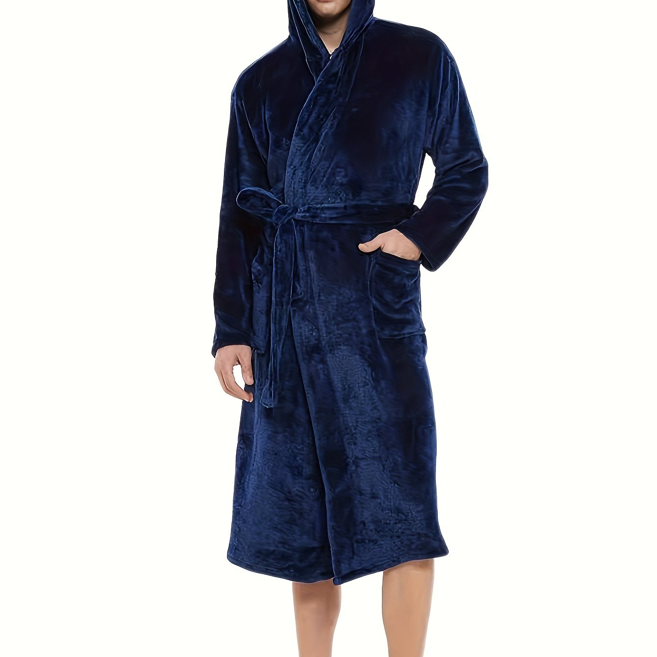 Mens Cozy Hooded Robe Trendy Warm  Comfy Lounge Wear