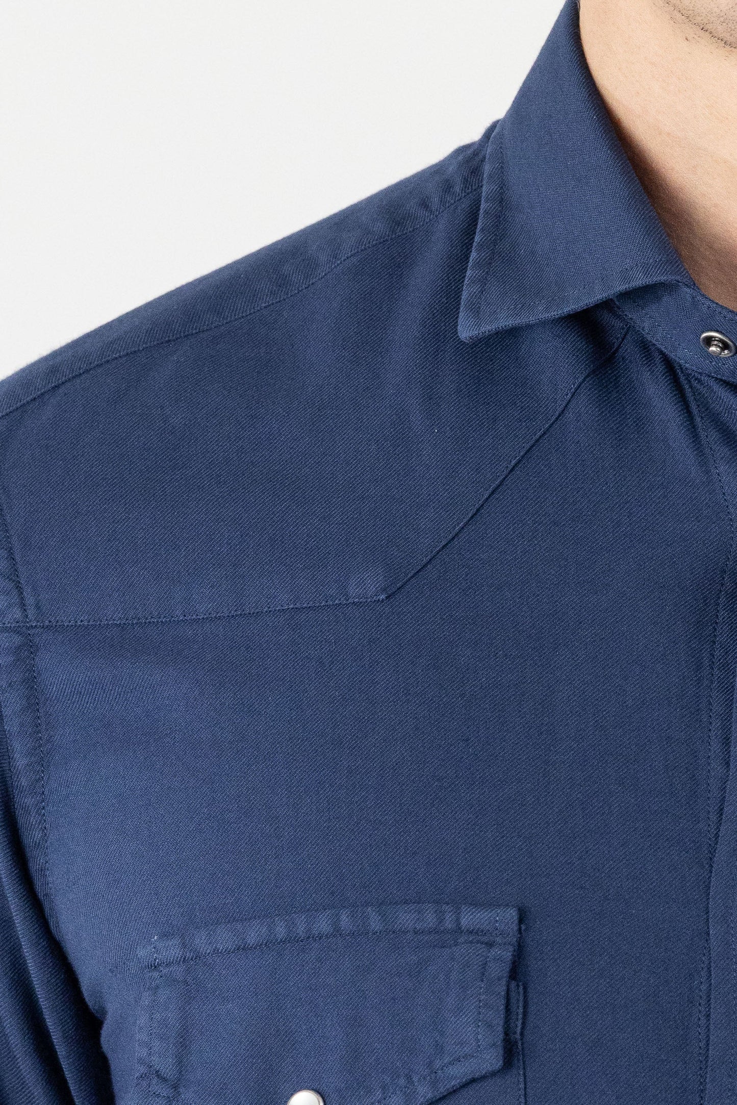 Blue Cotton and Viscose Shirt Autumn/Winter