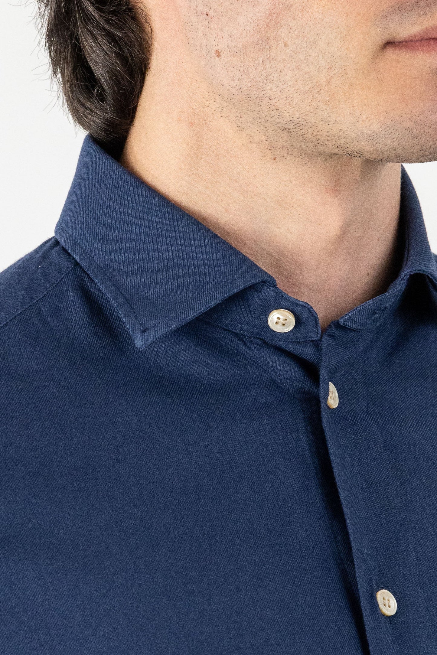 Blue Cotton and Viscose Shirt for Autumn/Winter